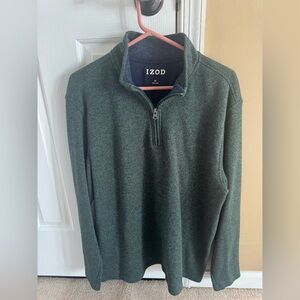 Izod Men's Zip-Up Sweater in Forest Green